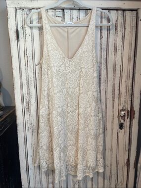 Floral Pattern Lace Mini Dress